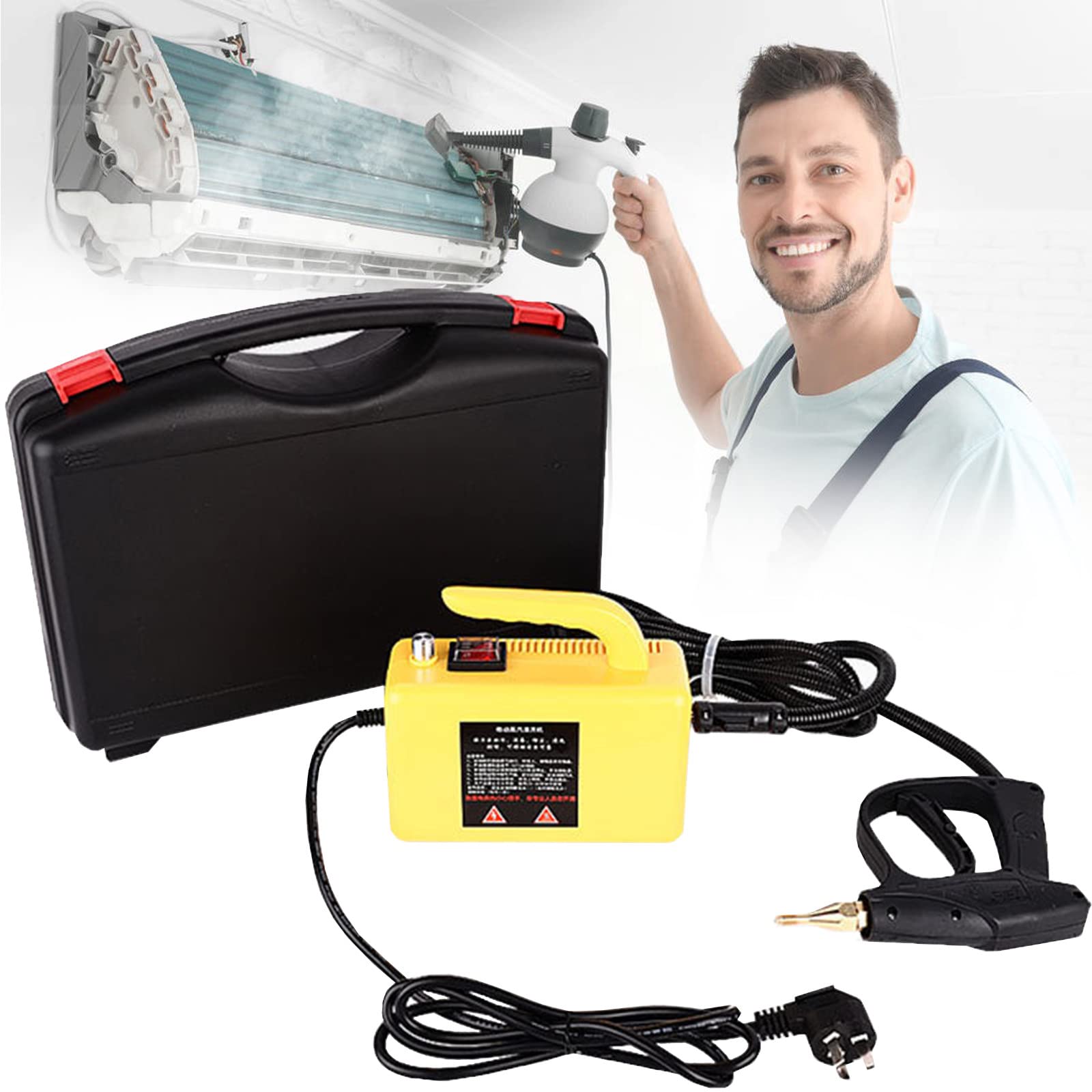 DDHVVOH Handheld Steam Cleaner 2600W - Portable Upholstery Steamer for Home, Kitchen, Bathroom & Car Seat - 110V/220V Multi-Surface Cleaner - Perfect for Deep Cleaning Floors, Couches, Tiles & More