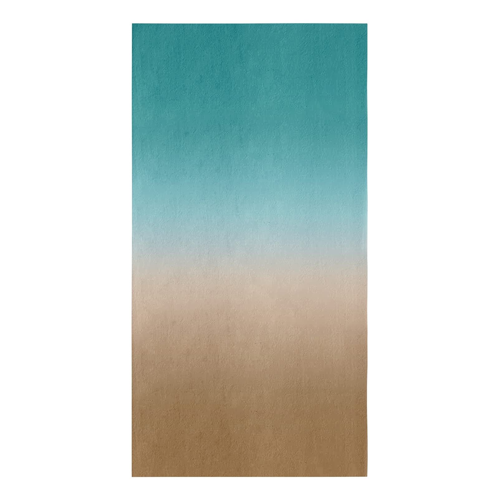 LUSWEET Ombre Turquoise Brown Cotton Kitchen Towels - Soft, Reusable & Absorbent Dish Towels for Cleaning (18x28 Inch, 1 Pack) | Perfect for Kitchen, Bathroom, Dishwashing & Household Chores