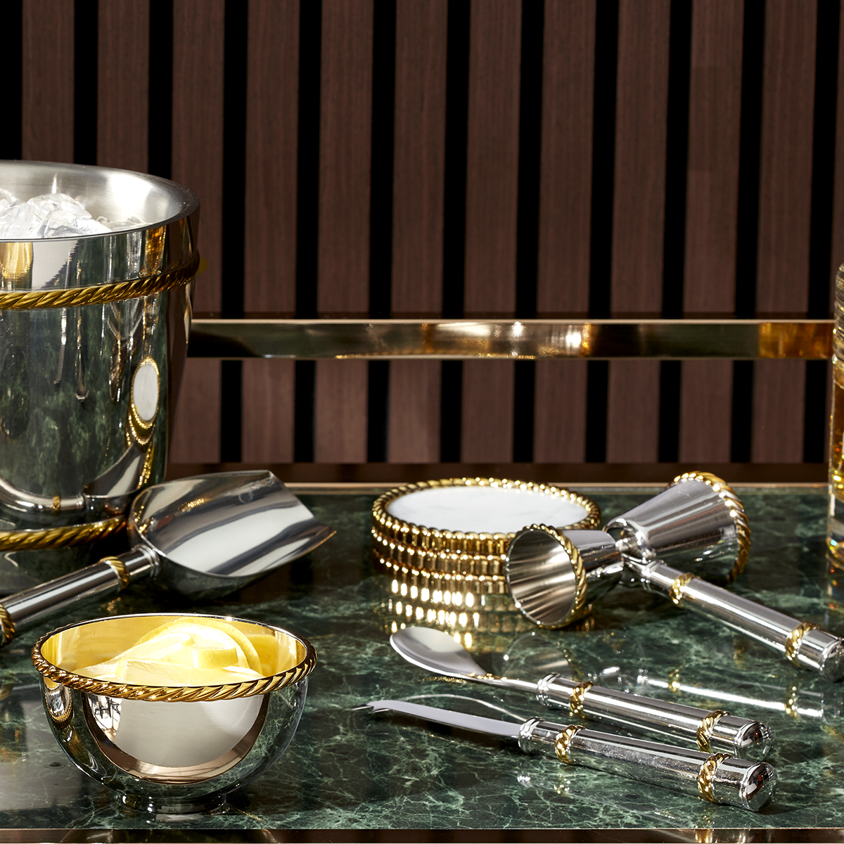 Premium Roseland 5-Piece Stainless Steel Bar Tool Set - Cocktail Shaker, Strainer, Jigger & More - Perfect for Home Bars, Mixology & Cocktail Parties