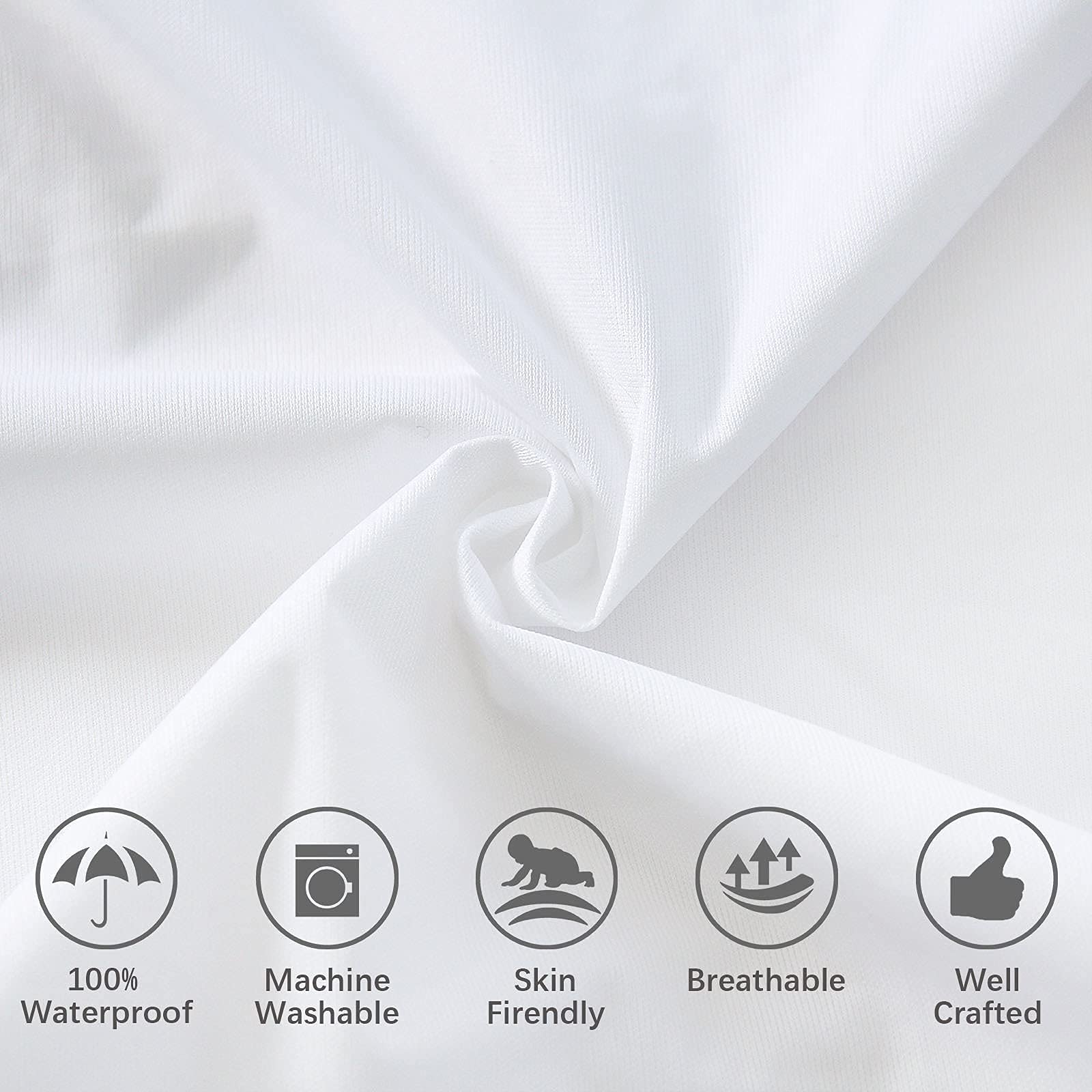 King Size Pillow Protectors 2 Pack - Noiseless, Waterproof, Breathable & Silk Soft Pillow Cases with Zipper - Machine Washable for Bedroom, Hotel, Travel & Home Use