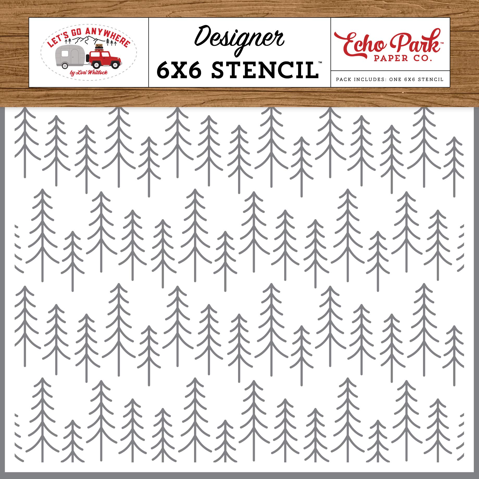 Echo Park Paper Co. Forest Stencil - 12x12 Inch Nature-Themed Scrapbooking Stencil for DIY Cards, Journals, and Home Decor - Perfect for Crafting, Scrapbooking, and Mixed Media Projects
