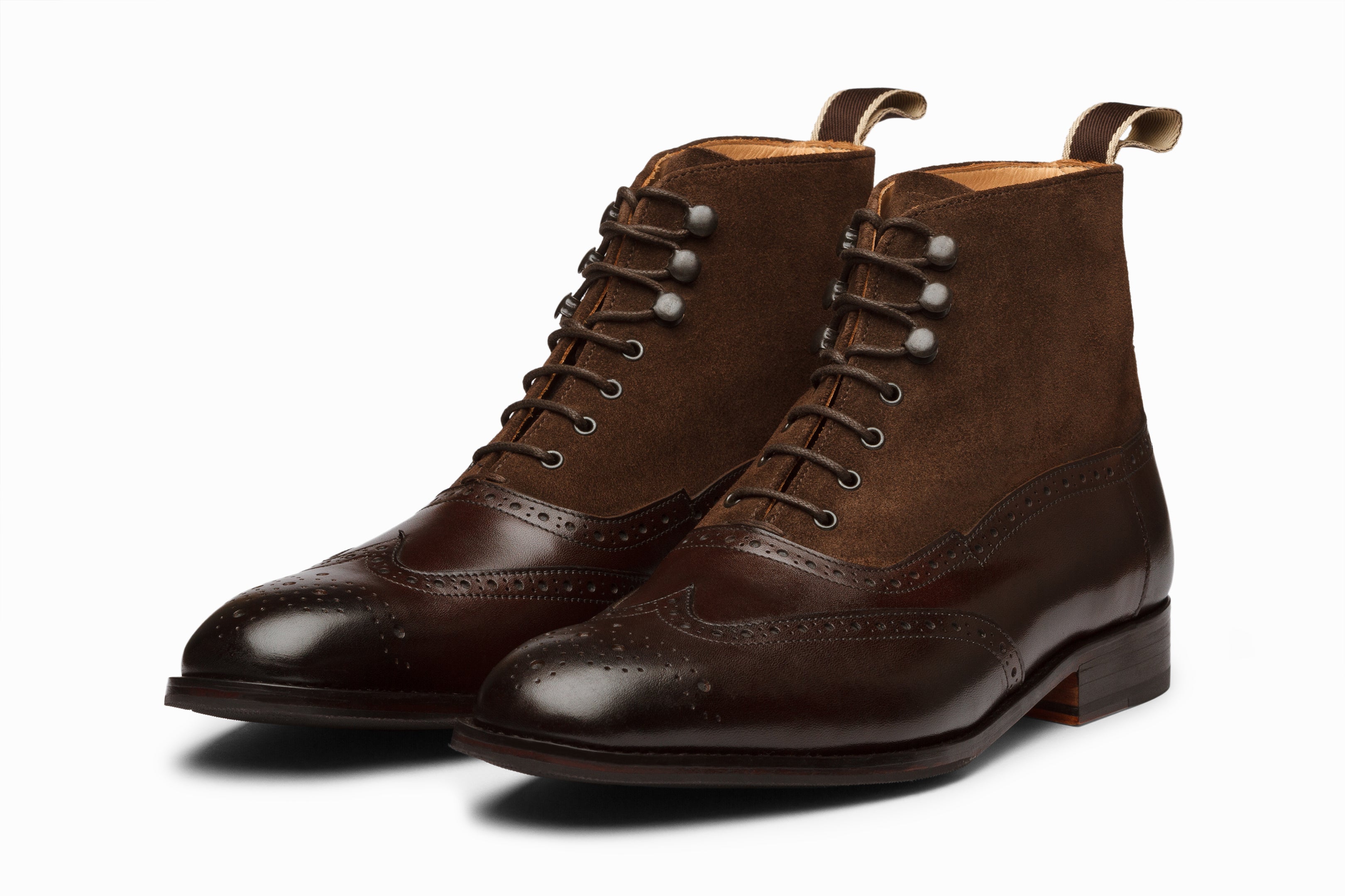 Premium Suede & Leather Balmoral Boots for Men - Dark Brown | Classic Dress Shoes for Business, Office & Formal Occasions