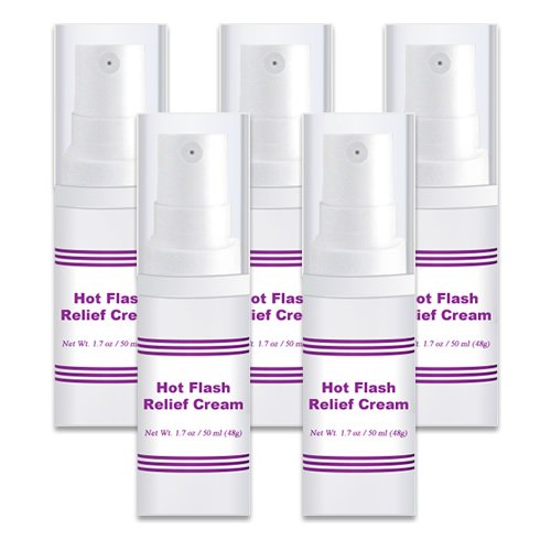 Hot Flash Relief Cream - 5 Bottles for Menopause & Night Sweats - Natural Cooling Formula for Women's Comfort at Home & Work