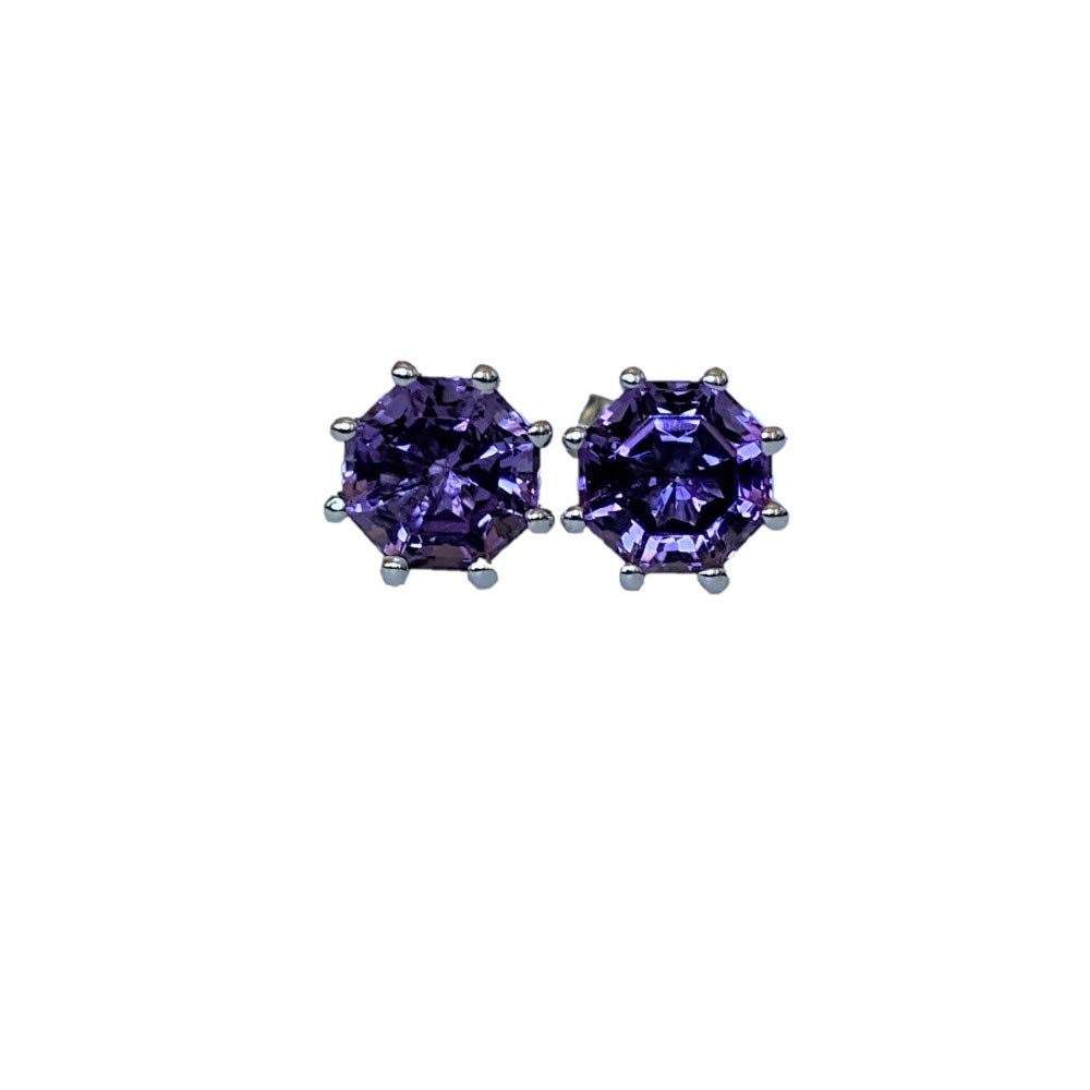 18K Gold Plated & Sterling Silver Stud Earrings with Pink Amethyst, Prasiolite, Citrine, Blue Topaz & White Topaz | 6MM Natural Gemstone Jewelry for Women & Girls | Perfect for Everyday Wear, Gifts & Special Occasions