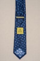 Cavani Navy Blue Floral Silk Tie Set for Men - Perfect for Weddings, Business Meetings & Formal Events