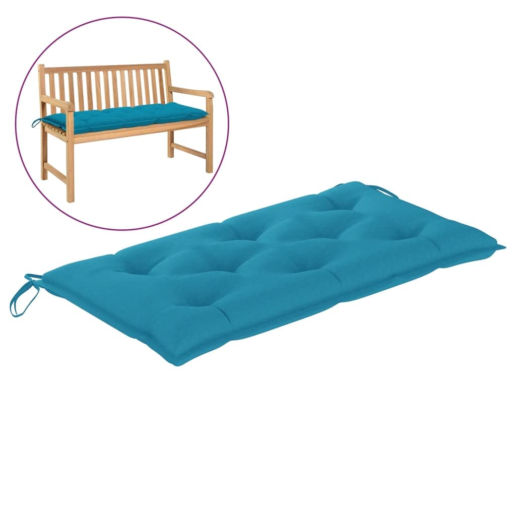 Premium Indoor Outdoor Bench Cushion - Waterproof Garden Patio Furniture Seat Cushion for Recliners, Wicker Chairs & Benches - Light Blue 39.4