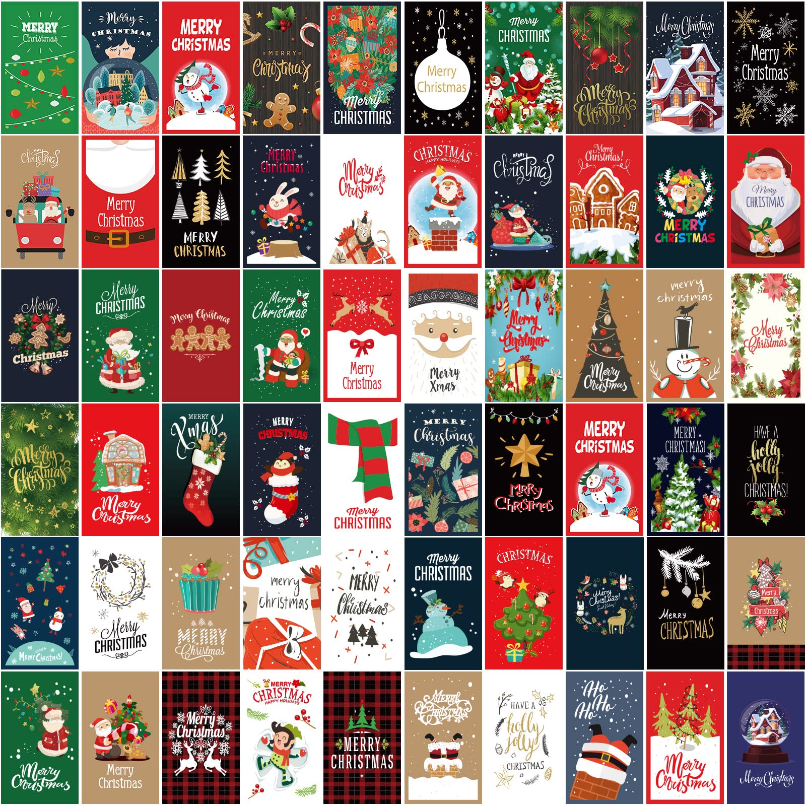 60-Piece Christmas Greeting Cards Set - 2