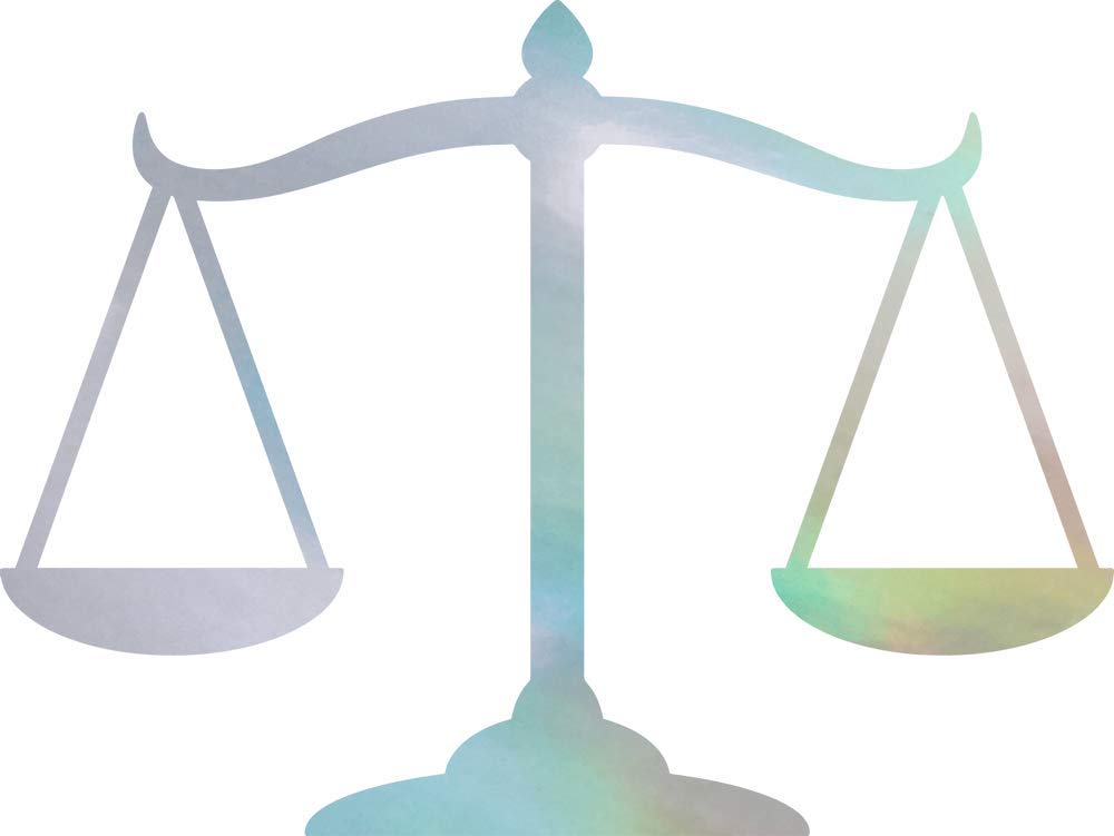 Premium Waterproof Vinyl Decal Stickers - Scales Justice Silhouette Hologram (Set of 2) for Laptop, Phone, Helmet, Car Window, Bumper, Mug, Cup, Door & Wall Decoration - Perfect for DIY Projects, Office & Home Decor