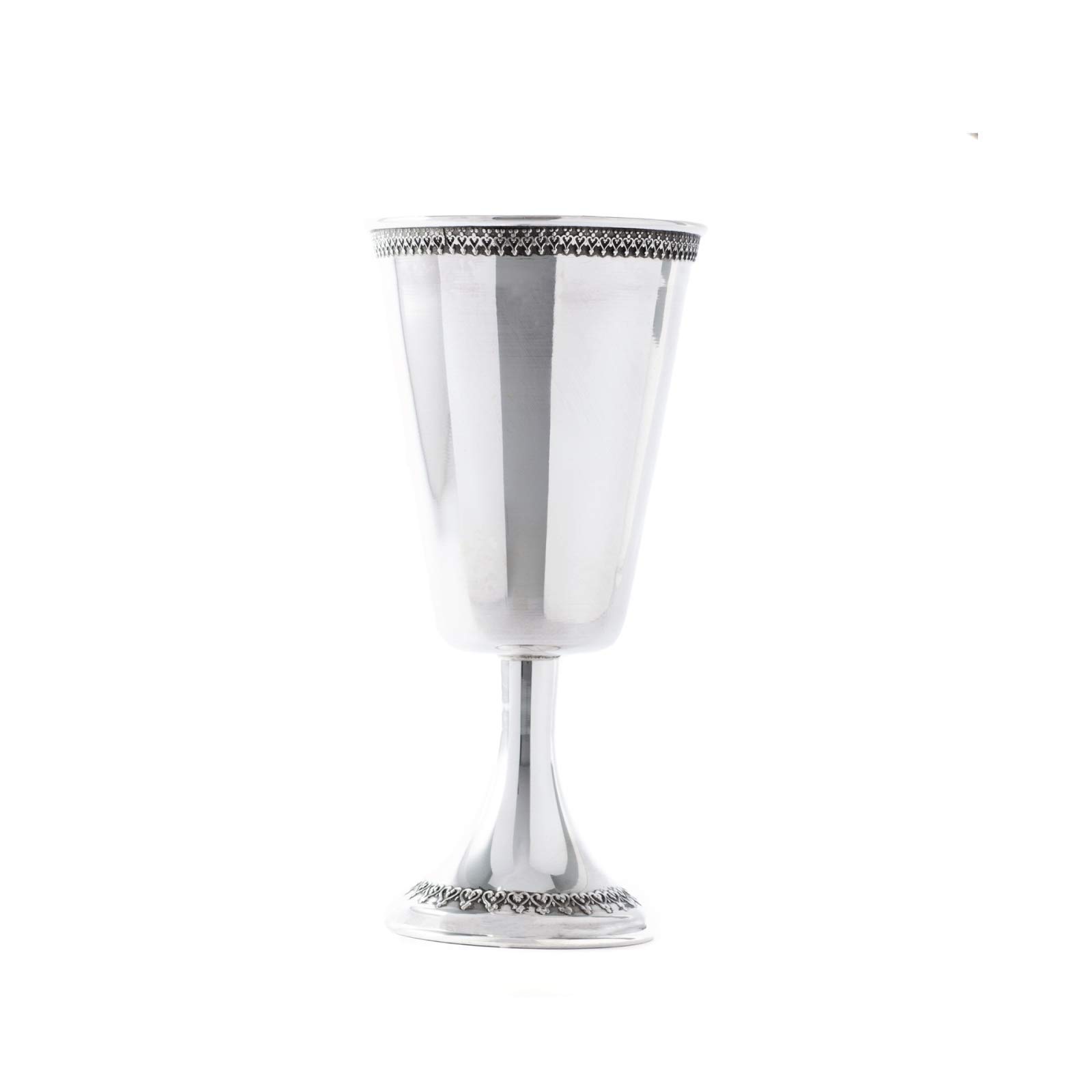 14K Gold Plated Sterling Silver Kiddush Cup - Elegant Filigree Judaica for Jewish Wedding Gifts & Shabbat Celebrations