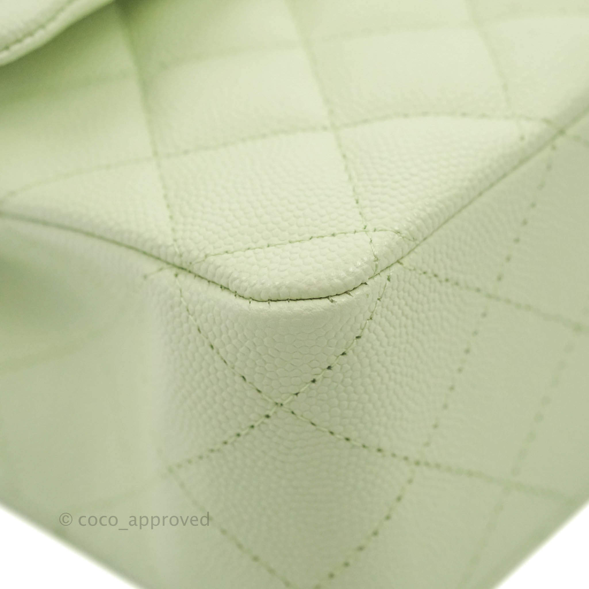 Chanel Classic M/L Medium Flap Bag in Quilted Avocado Green Caviar Leather with Gold Hardware - Luxury Handbag for Women, Perfect for Parties, Work & Everyday Use