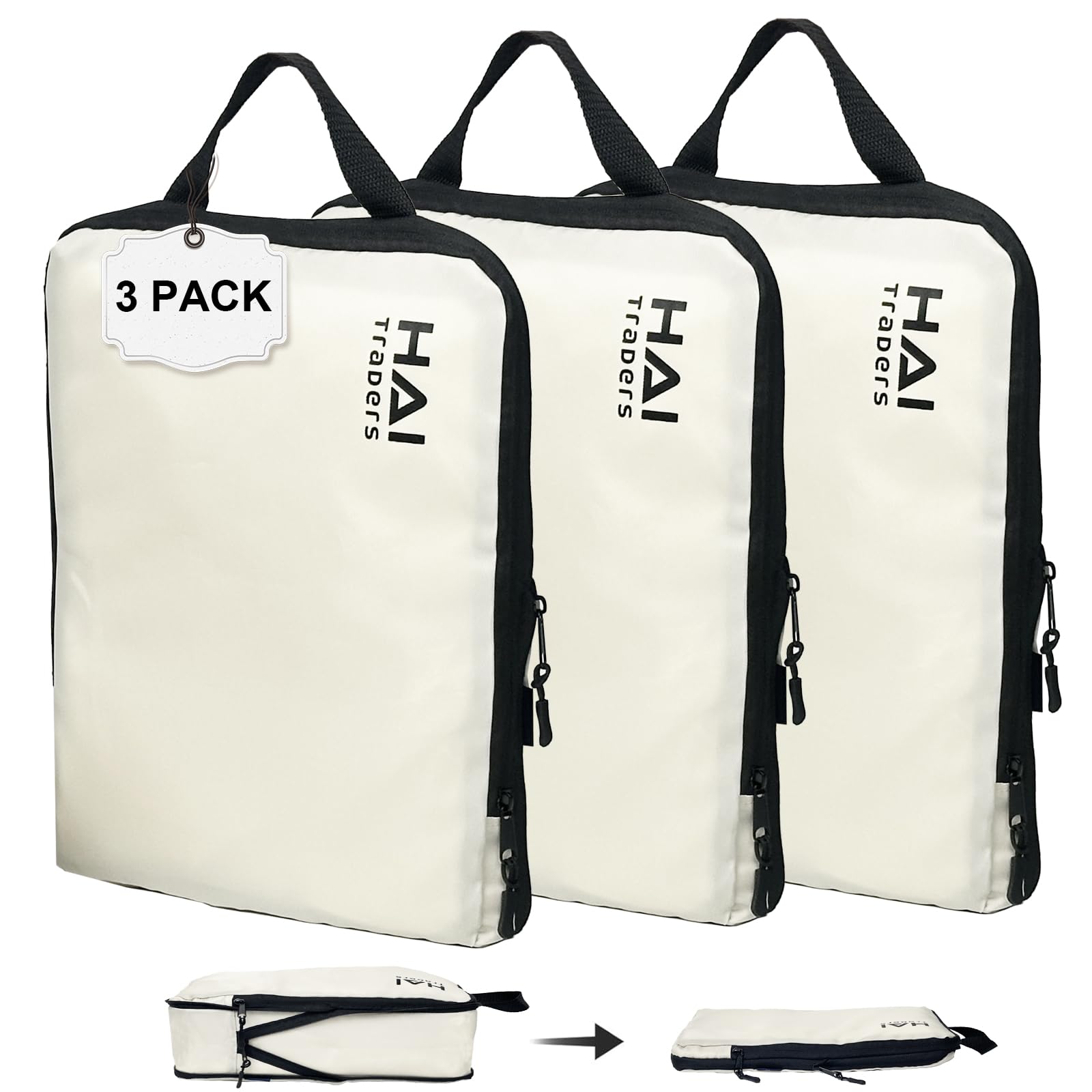 3-Pack Compression Packing Cubes for Travel - Lightweight Luggage Organizers for Carry-On Suitcases | Perfect for Business Trips & Vacation Packing