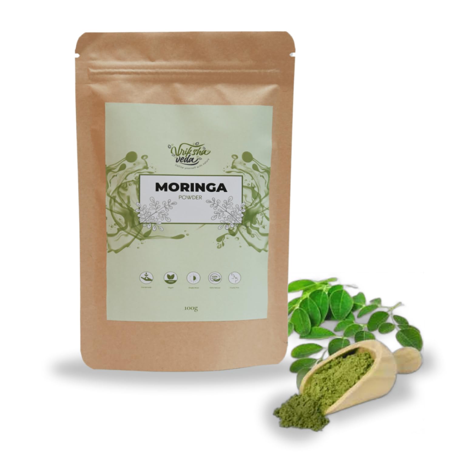 Organic Moringa Powder (Drumstick Leaf) - 100g | Natural Multi-Vitamin & Antioxidant Supplement | Promotes Healthy Hair & Skin | USDA Certified | Perfect for Smoothies, Tea & Daily Wellness Routine