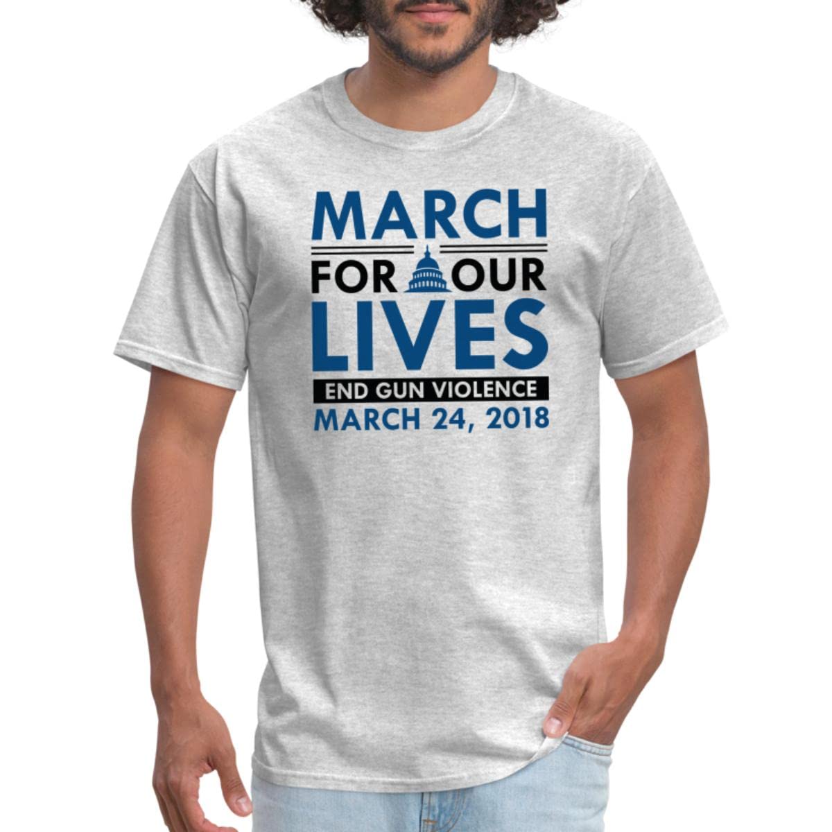 March for Our Lives Anti-Gun Violence Protest Men's T-Shirt - Casual Wear for Activism & Social Justice Events