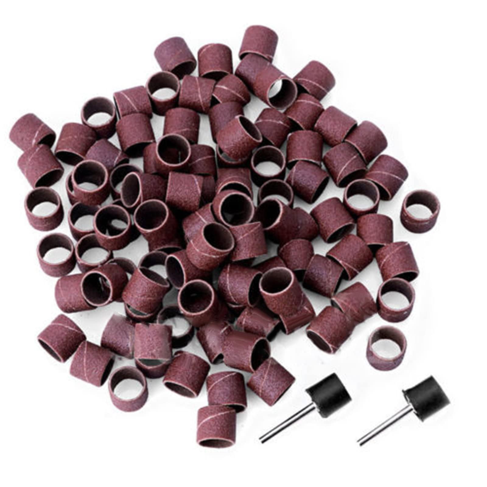 100PCS 80 Grit Sanding Drum Bands & Sleeves Set with Mandrels for Rotary Tools | Woodworking, Metal Polishing & DIY Projects | Abrasive Sanding Kit for Dremel & Drill Accessories