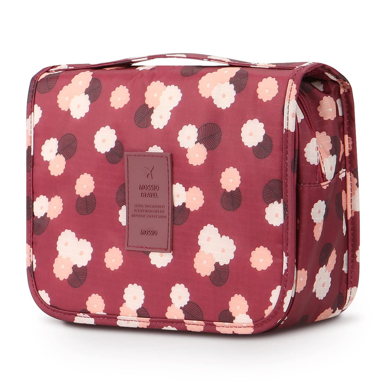 BuenoVida Waterproof Hanging Toiletry Bag for Travel - Maroon Cosmetic Organizer for Men & Women