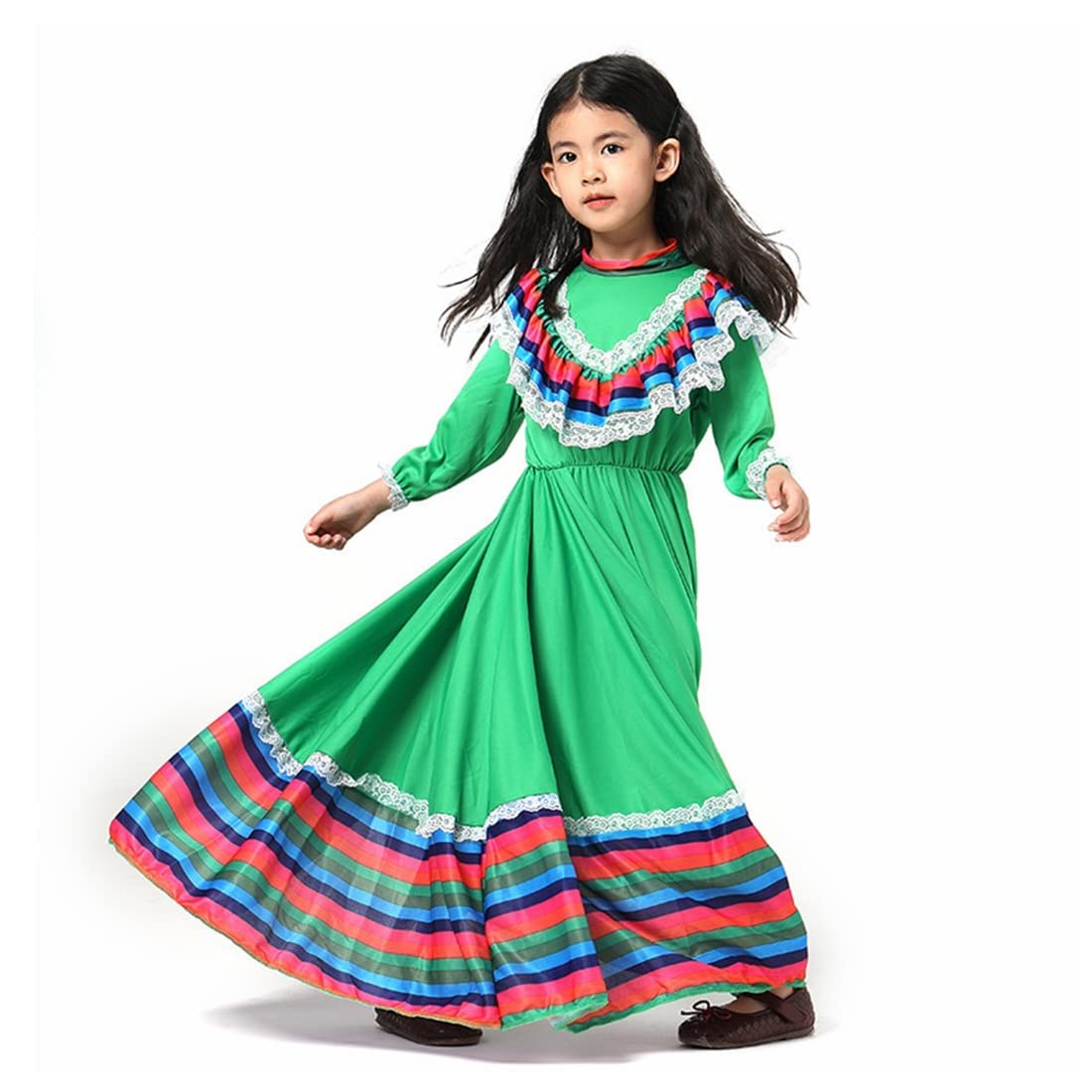 Mexican Traditional Dress for Girls - National Style Princess Costume for Halloween, Carnival, Birthday Parties & Cultural Events | Authentic Mexican Fiesta Outfit