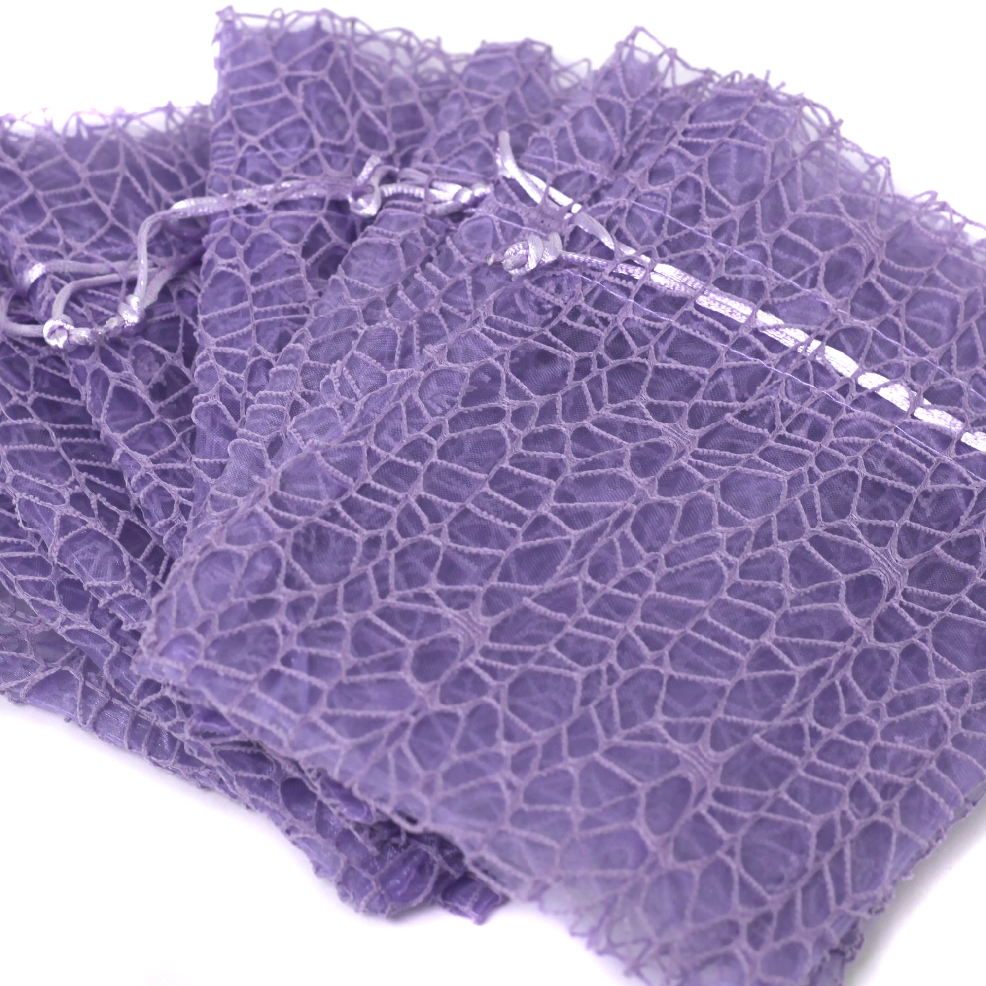 Elegant Purple Organza Lace Gift Bags - 30 Pack Wedding Shower Party Favors, Fabric Candy Goodie Bags (9x14 Inches, Large) - Perfect for Bridal Showers, Baby Showers, Birthday Parties & Special Events