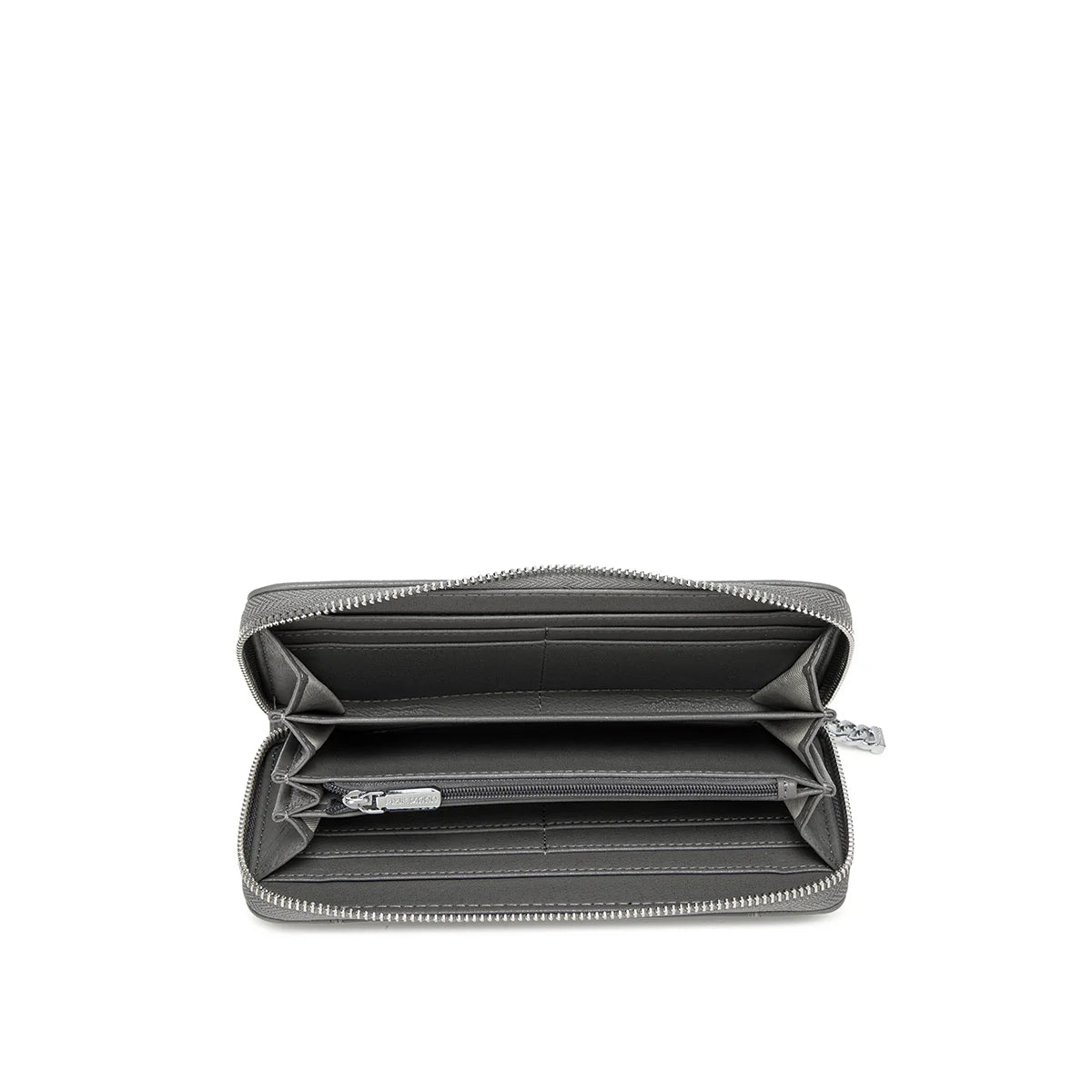 Mae Zip Wallet Bag in Grey Pebbled Leather - Stylish Crossbody Purse for Women, Perfect for Travel, Shopping & Everyday Use
