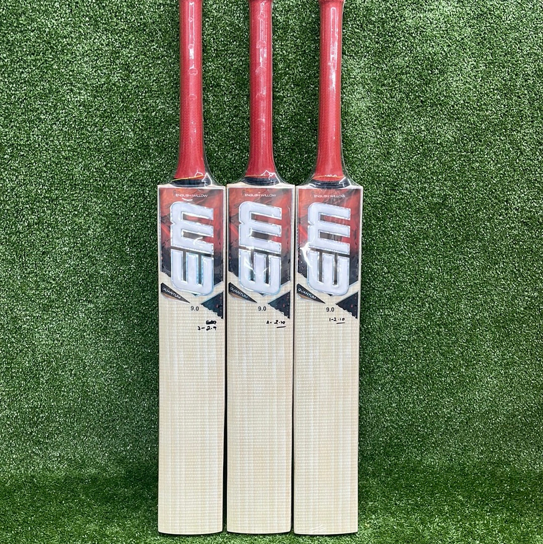 EM Quantum 9.0 English Willow Cricket Bat - Premium Grade for Professional Players - Perfect for Matches, Training & Outdoor Sports