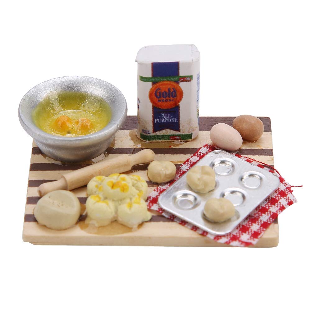 Restokki 1/12 Scale Dollhouse Miniature Breakfast Bun Bread - Realistic Fake Food Model for Kitchen Pretend Play, Dollhouse Accessories - Perfect for Miniature Scenes, DIY Crafts & Collectors
