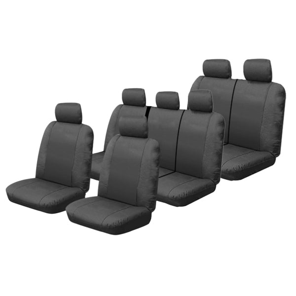 Custom Canvas Car Seat Covers for Toyota Landcruiser 100 Series (1998-2007) - 3 Row Protection - Durable & Washable - Perfect for Off-Roading, Camping & Family Adventures - Model OUT6579CHA