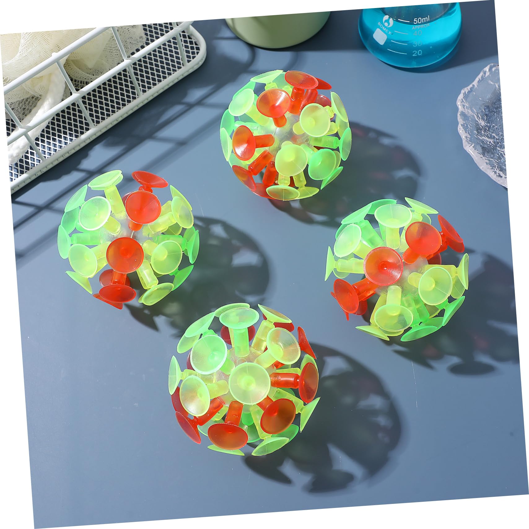 Vaguelly 4-Pack LED Light Up Suction Cup Balls - Fun Outdoor/Indoor Toy for Kids & Adults - Perfect for Pool Parties, Beach Games & Wall Climbing Activities