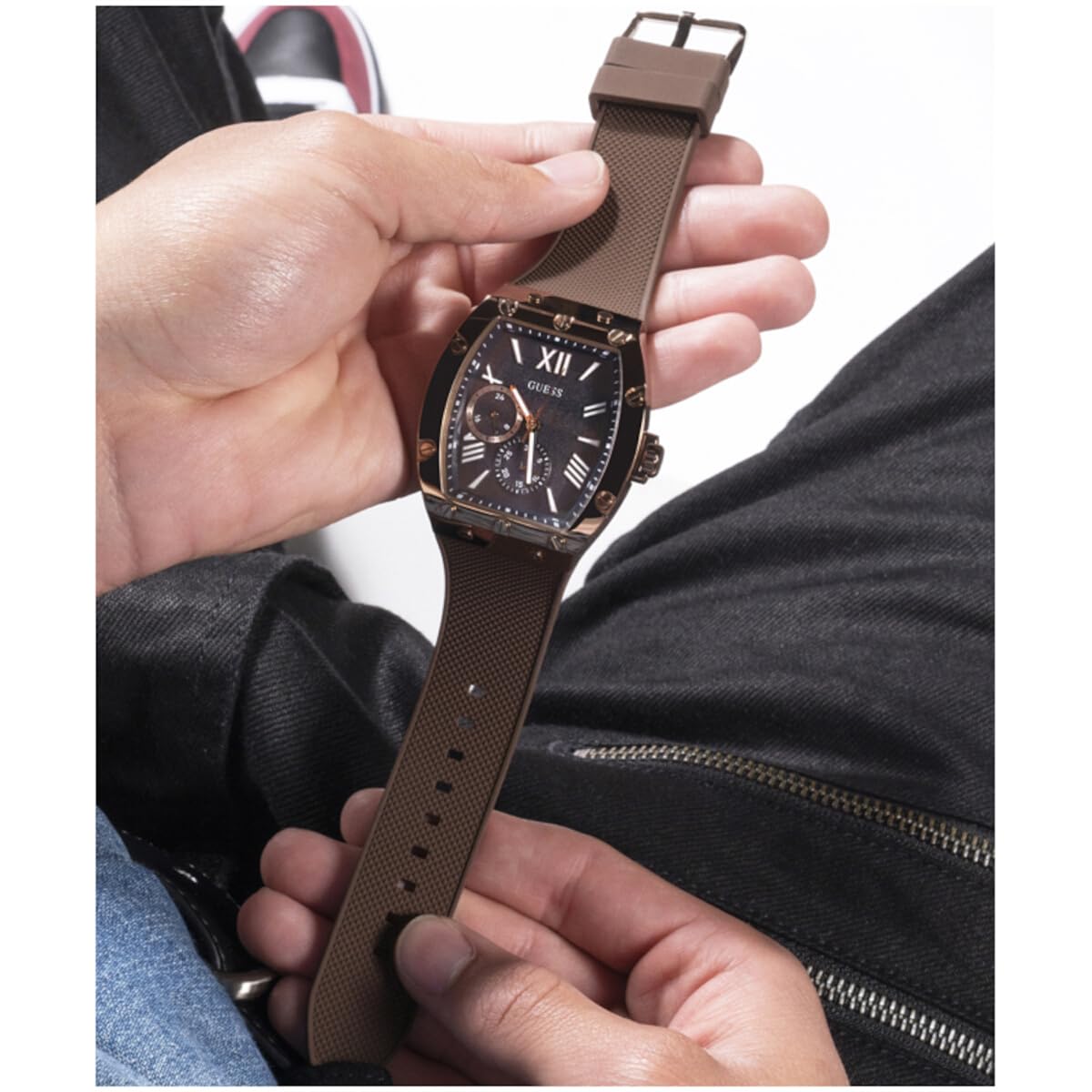 GUESS Men's 43mm Stainless Steel Chronograph Watch with Date Display - Water Resistant, Fashionable Dress & Casual Timepiece for Business, Office & Everyday Wear