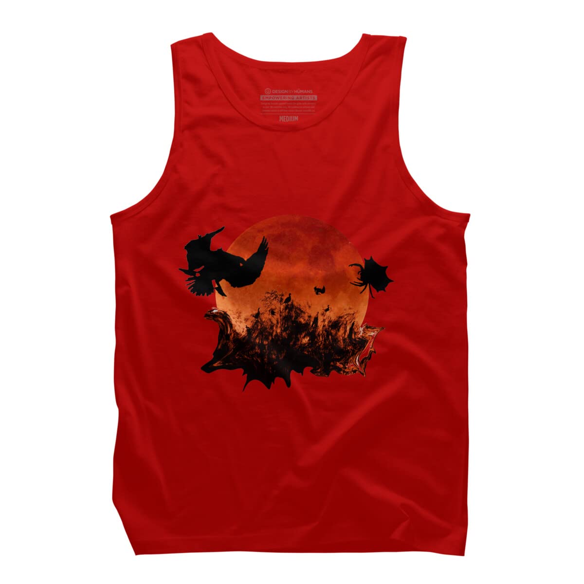 Spooky Halloween Blood Moon Eclipse Tank Top for Men - Gothic Style