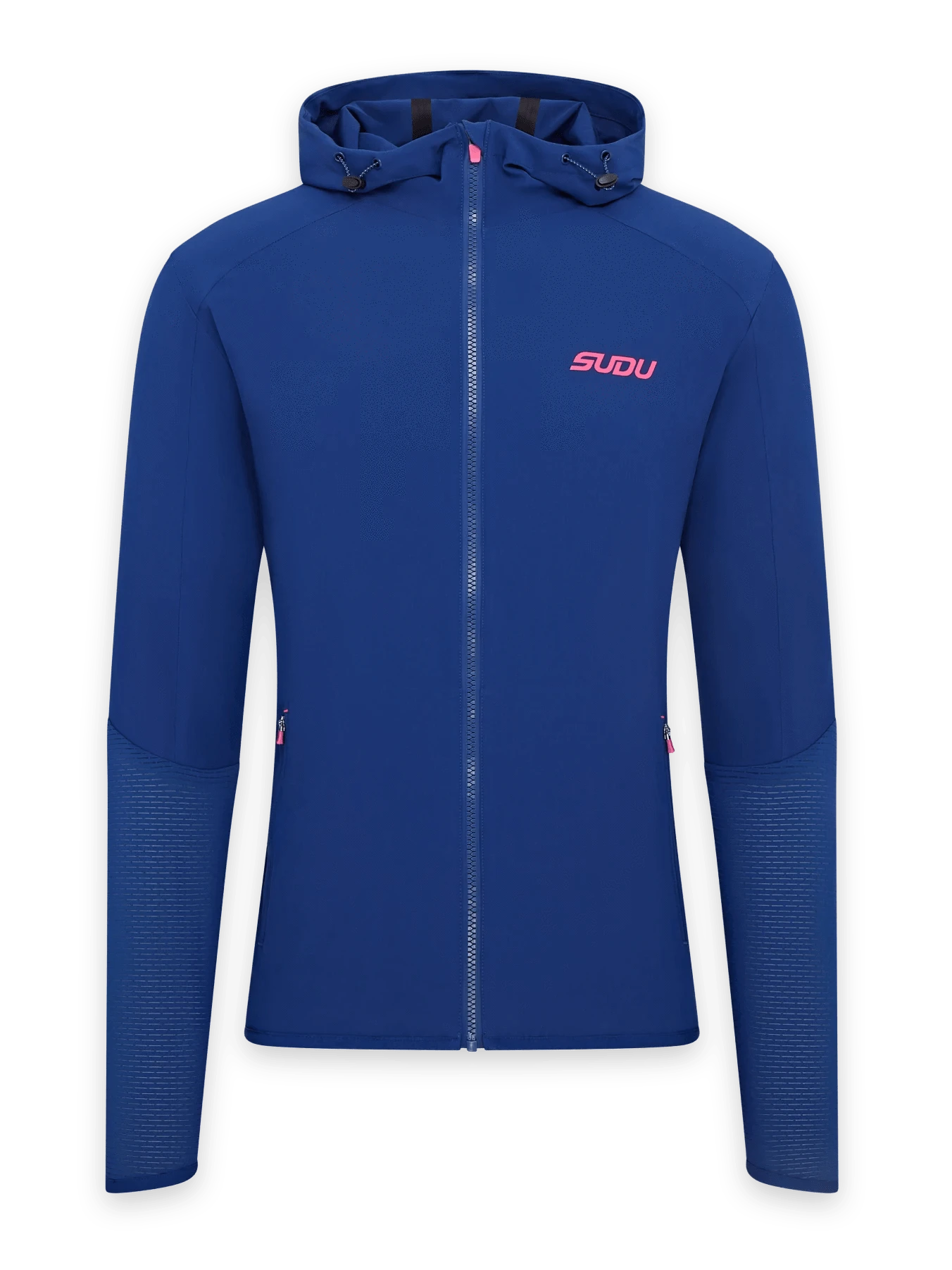 SRJ FZ 01 Full Zip Jacket for Men & Women - Lightweight Waterproof Windbreaker with Hood - Blue & Pink Color Options - Perfect for Hiking, Running, and Outdoor Activities