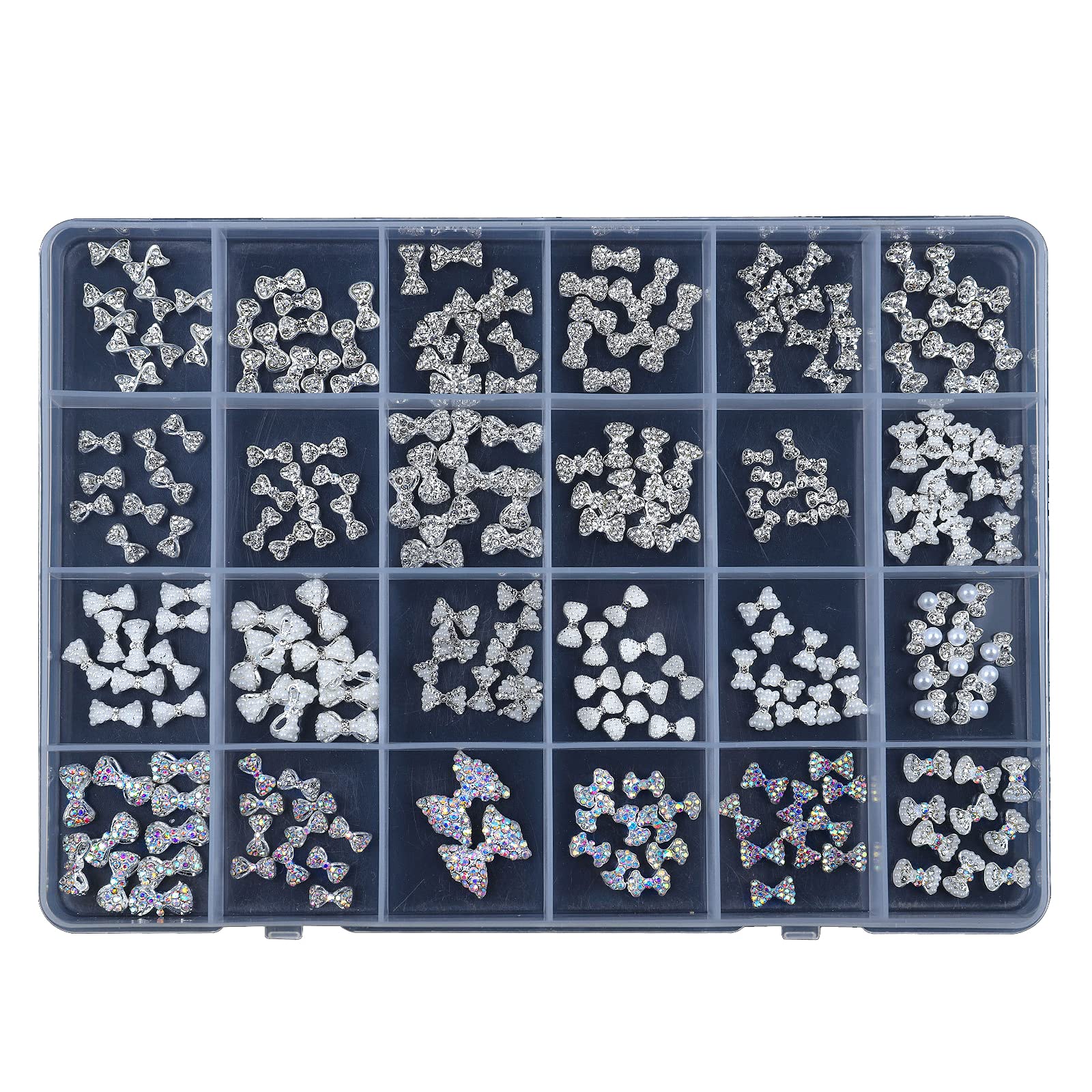 Homgee 24 Colors Nail Art Decorations Kit - Flat Back Gems Rhinestones for Nail Design, Manicure, Pedicure & DIY Beauty - Perfect for Nail Salons, Home Use & Gift Giving