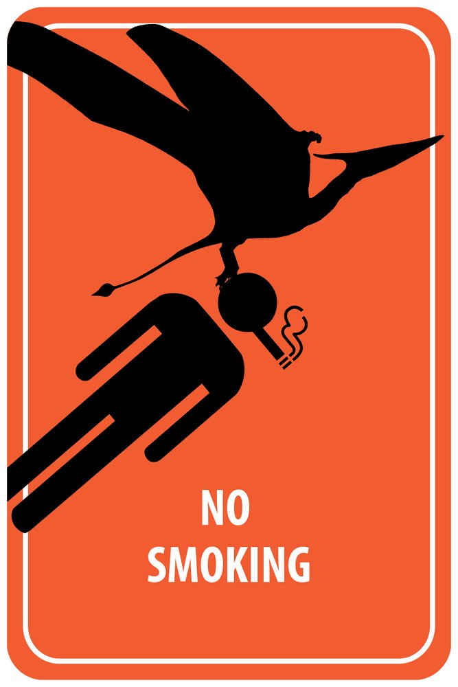 Vintage No Smoking Sign Poster - Dinosaur Attack Retro Advertisement 31396 (24x36 Art Print, Wall Decor for Home, Office & Man Cave) - Perfect for Bar, Restaurant & Vintage Themed Spaces