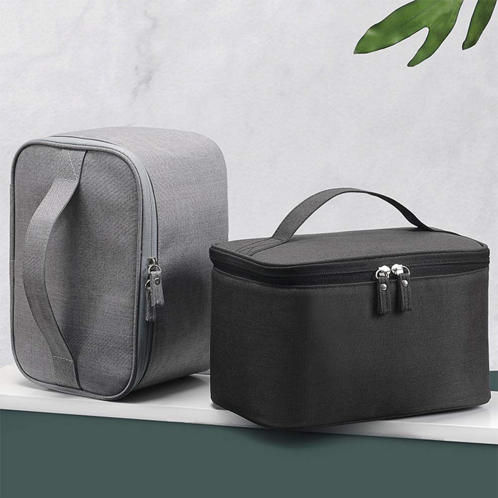 HOYOFO Large Makeup Bag for Women & Men - Waterproof Travel Cosmetic Organizer with Mesh Pocket, Portable Toiletry Bag for Makeup Brushes, Skincare, Shampoo - Perfect for Travel, Gym, and Daily Use (Black)