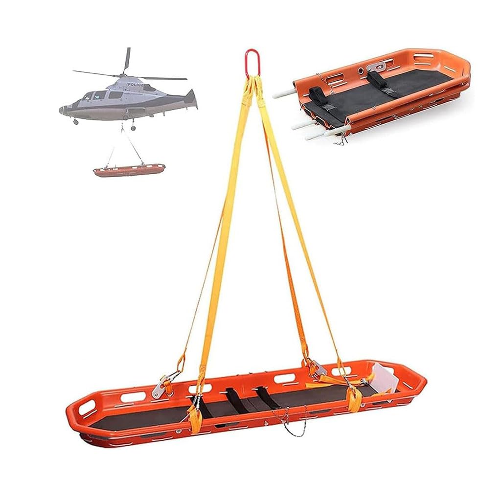Helicopter Rescue Basket Stretcher - Emergency Patient Transport for Hospitals, Clinics & First Responders | Durable Orange Medical Stretcher for Sports Fields, Home Emergencies & Disaster Relief Scenarios