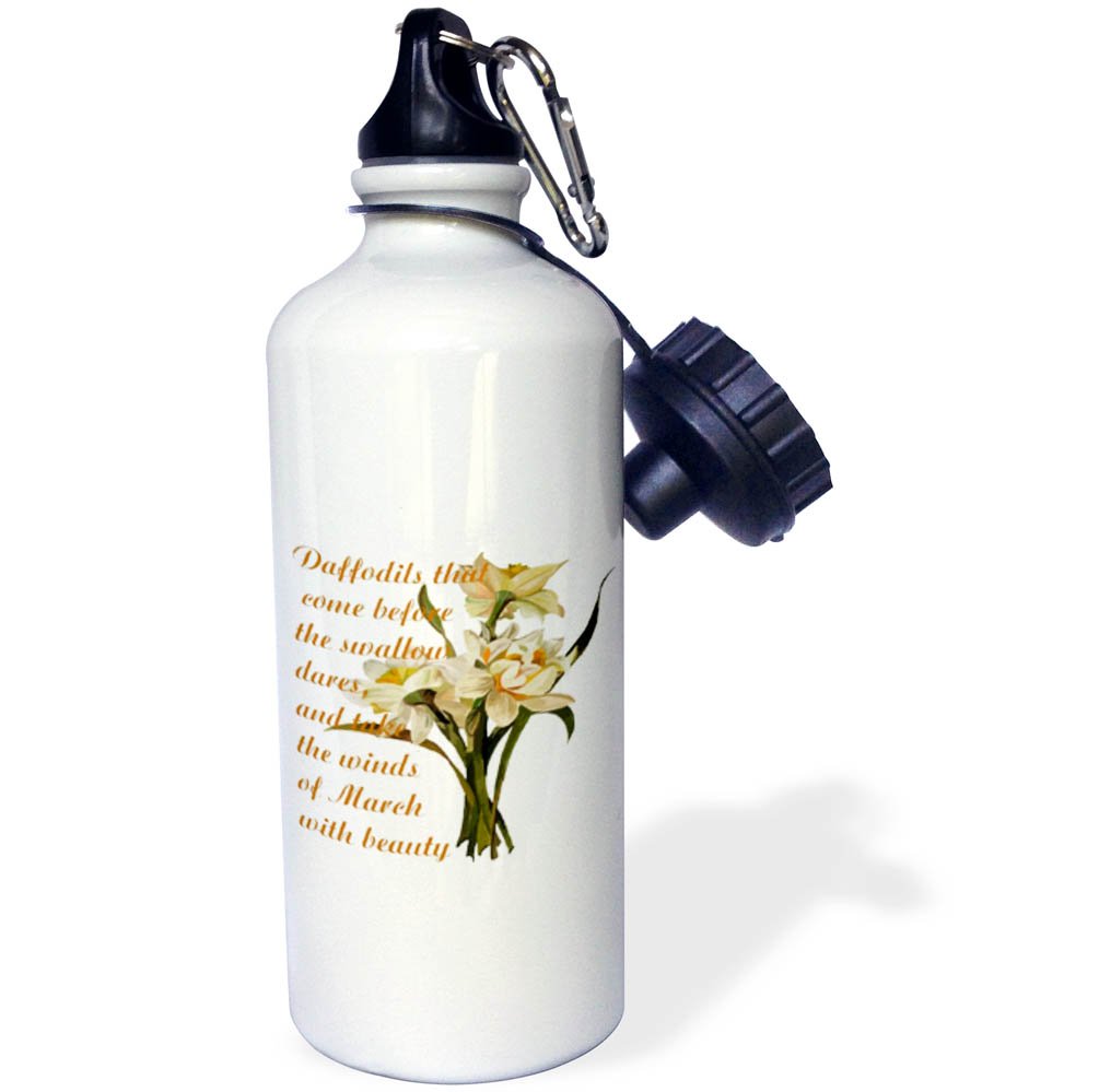 3D Rose Shakespeare Quote Water Bottle - 