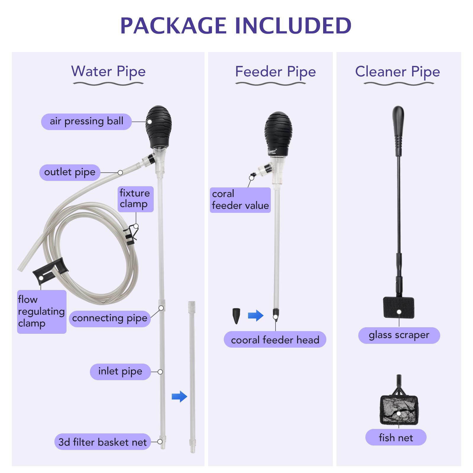 Hygger Aquarium Siphon Cleaner Kit - Gravel Vacuum & Water Changer for Small Fish Tanks - Perfect for Tank Maintenance