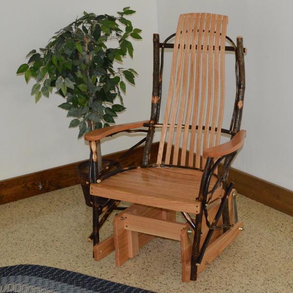 Comfortable Hickory Wood Glider Rocker Chair - Perfect for Nursery, Living Room & Relaxation | Smooth Swivel Motion for Ultimate Comfort
