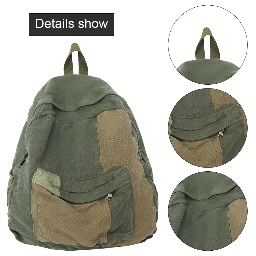DKIIL NOIYB Canvas Backpack - Lightweight Laptop Backpack for Women & Men, Grunge Aesthetic Travel Daypack with Contrast Colors - Perfect for School, Work, Commuting and Urban Adventures