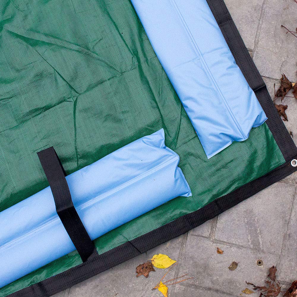 Robelle 412550R-ROB Green Heavy-Duty Mesh Winter Pool Cover for In-Ground Swimming Pools 25x50 ft - Durable Protection Against Leaves & Debris - Perfect for Winterizing & Extending Pool Life