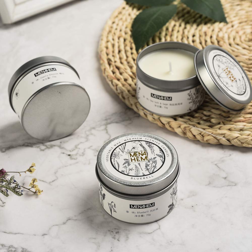 Natural Rose & Green Perfume Scented Soy Wax Candle - Handmade Aromatherapy Gift for Meditation, Stress Relief & Mood Boosting - 15-Hour Burn Time in Portable Travel Tin Jar (Silver) - Perfect for Home, Office, Spa & Yoga Relaxation