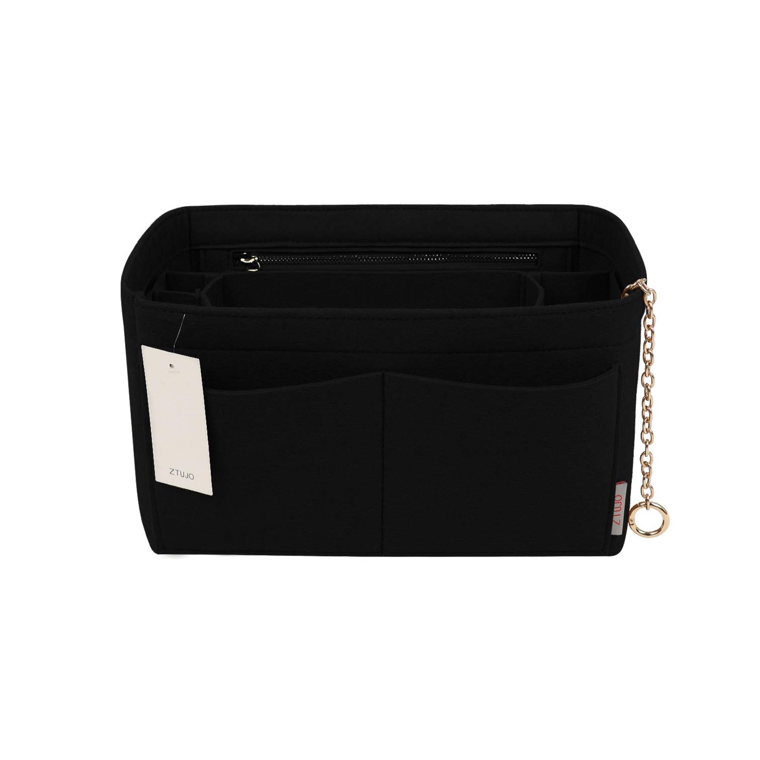 Premium Felt Purse Organizer Insert with Zipper & Sewn Bottom - 6 Sizes for Louis Vuitton Speedy, Neverfull, Graceful Bags | Handbag Storage Solution for Travel & Daily Use