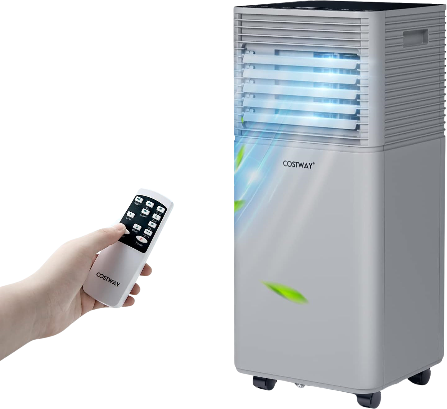 Costway 10,000 BTU Portable Air Conditioner with Dehumidifier & Fan - Cools Up to 350 Sq.Ft, Includes Remote Control - Perfect for Bedrooms, Offices & Small Apartments