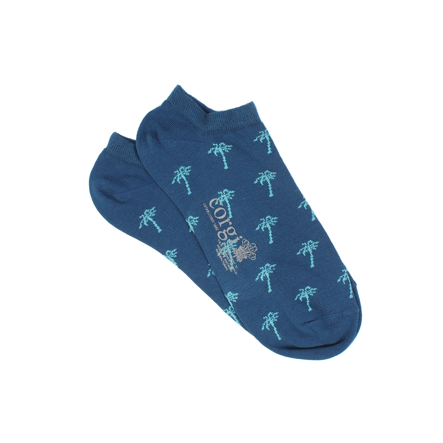 Men's Breathable Cotton Trainer Socks with Palm Tree Design - Comfortable Athletic Socks for Running, Gym & Casual Wear