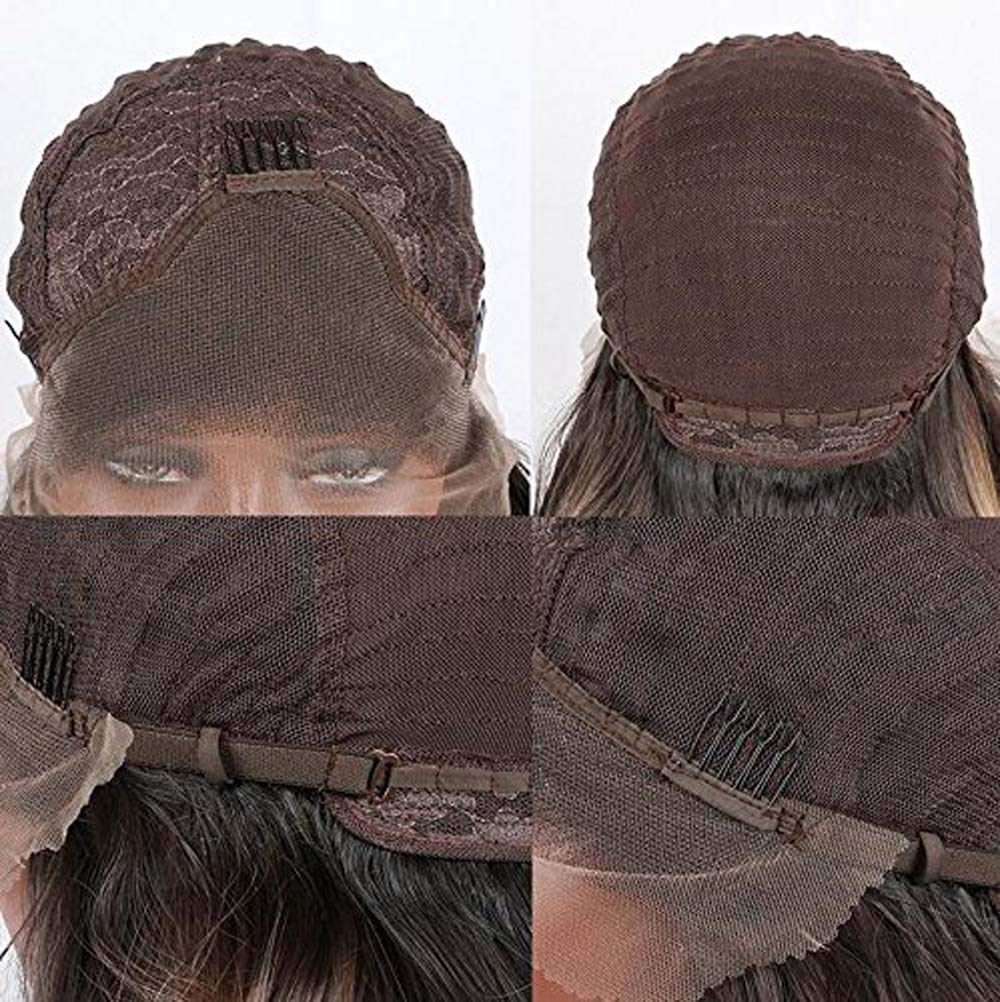 Natural Black Synthetic Lace Front Wig - Short Bob Straight Hair 14