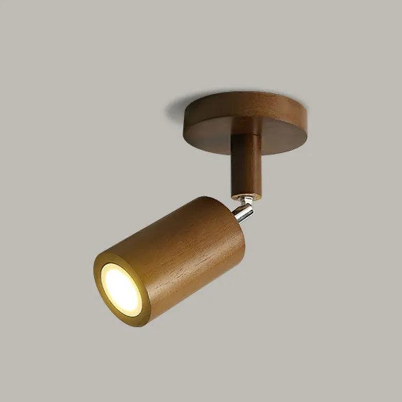 Modern Wooden Flush Mount Ceiling Light Fixture - Dimmable LED Lighting for Bedroom, Living Room, Kitchen & Hallway