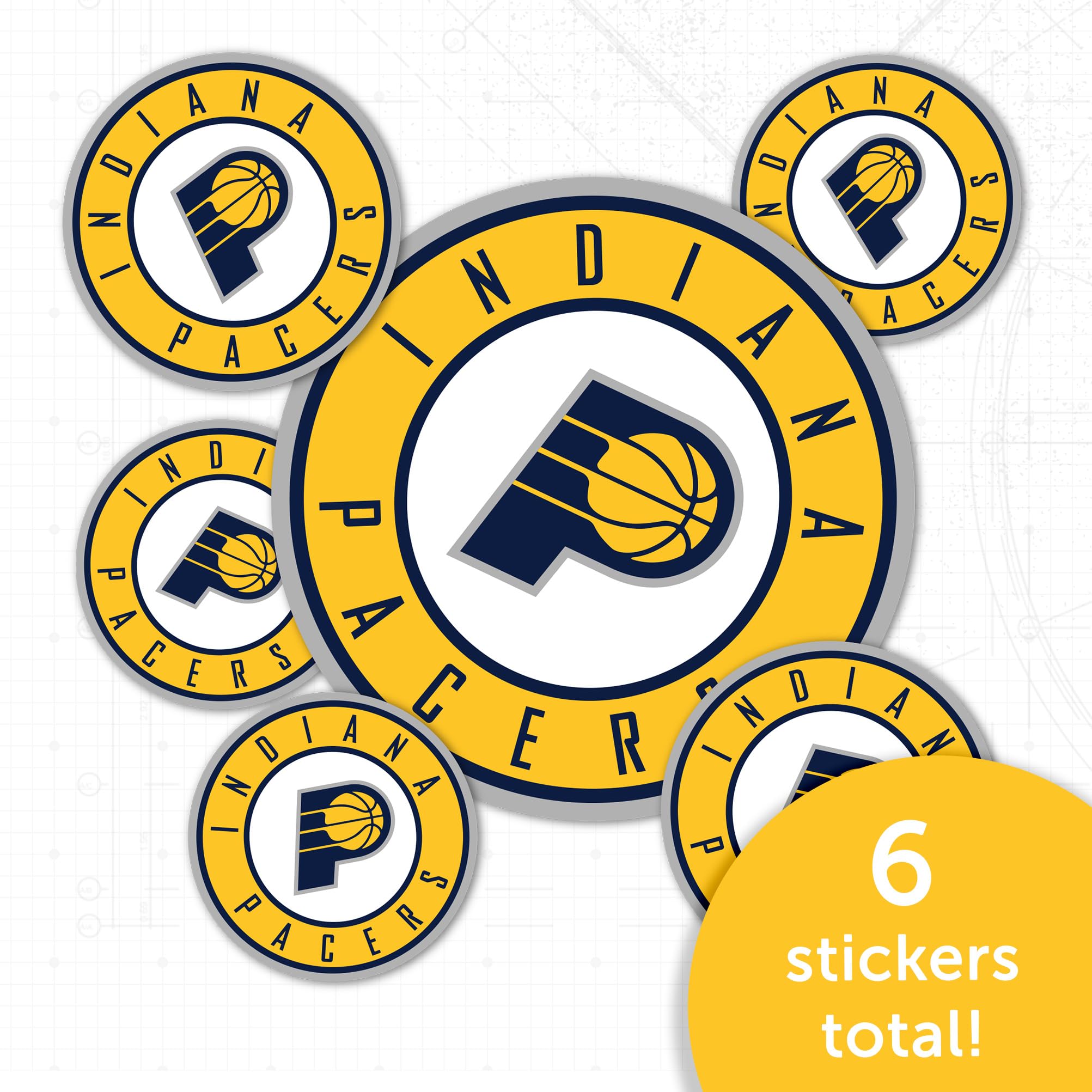 Indiana Pacers NBA Officially Licensed Vinyl Decal Sticker Set - Perfect for Laptops, Water Bottles, Cars & Scrapbooks (3 Styles) - Show Your Team Spirit at Home, Office & Games