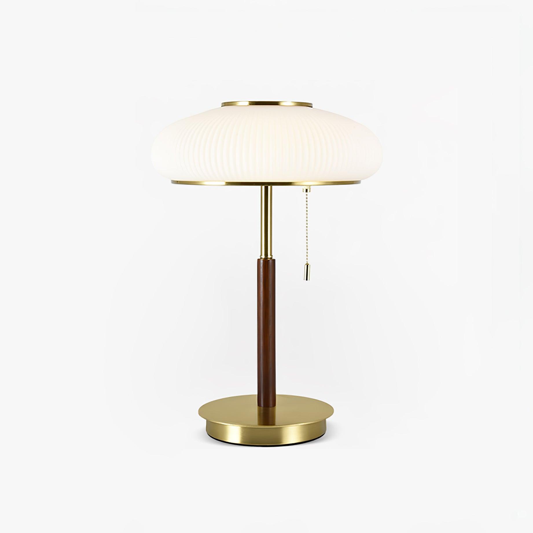 Premium Matsutake Mushroom LED Table Lamp - Natural Wood Base, Warm White Light for Bedroom, Living Room & Office Decor