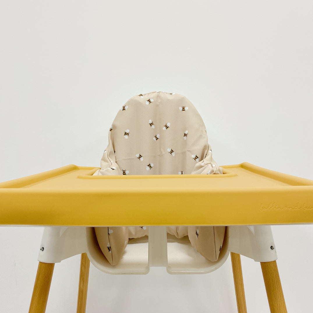 IKEA High Chair Cushion Cover - Bee Print Baby Feeding Seat Protector | Waterproof & Washable for Toddler Mealtime & Nursery Decor