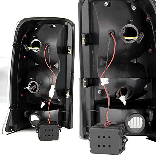 AKKON LED Tail Lights Brake Lamps Replacement for 2002-2006 Cadillac Escalade & 2003-2006 Escalade ESV - Black Housing - Enhanced Safety & Style for Night Driving & Car Customization