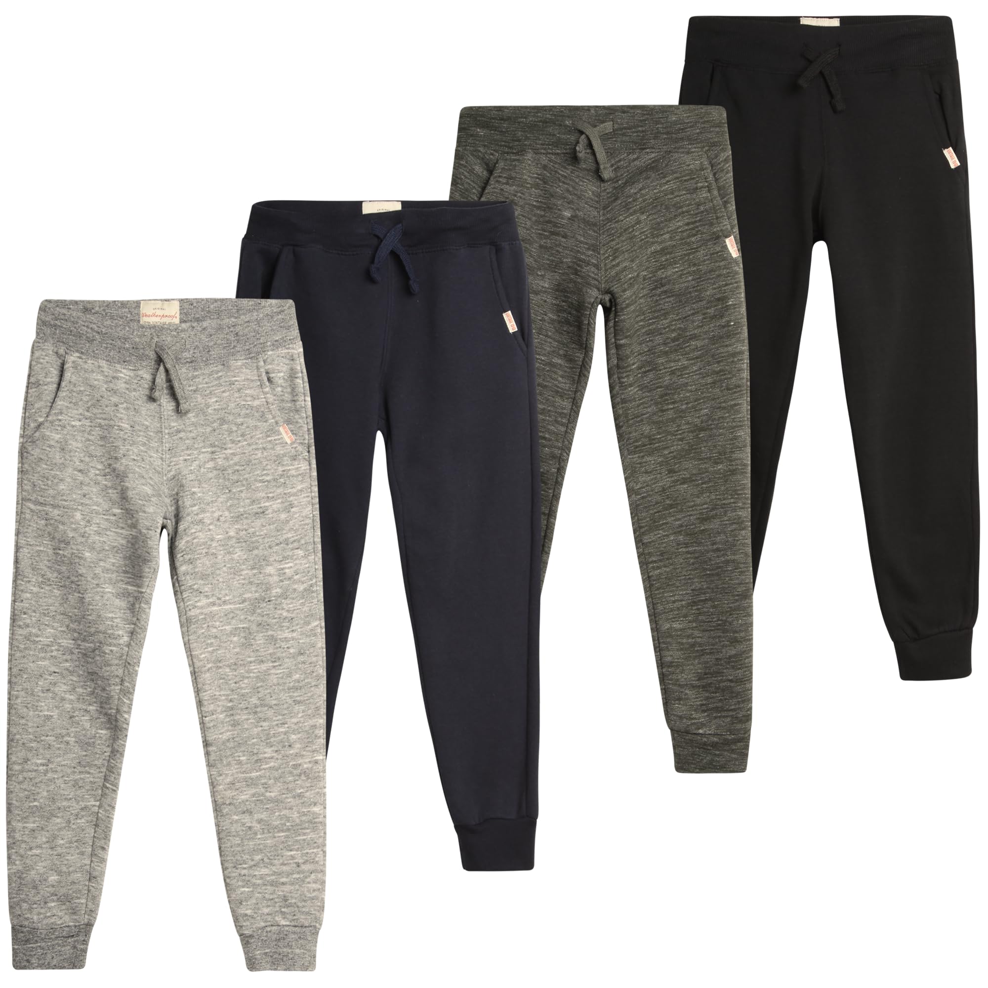 Vintage Boys Athletic Sweatpants 4-Pack - Weatherproof Fleece Jogger Pants for Boys Ages 4-20 | Comfortable Track Pants for School, Sports & Outdoor Activities