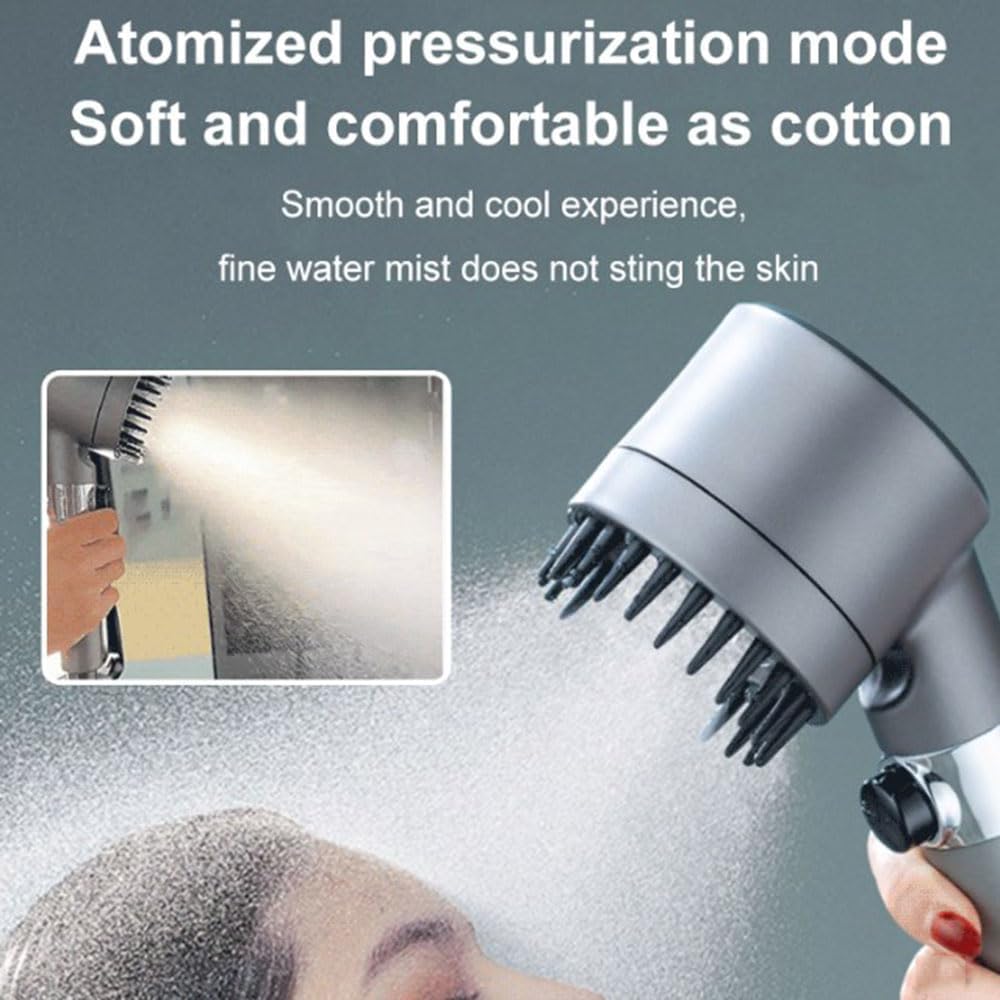 German Multifunctional Massage Shower Head with Filter - 3 Spray Modes, High Pressure, One-Touch Control for Relaxation | Perfect for Spa-Like Experience at Home, Muscle Relief & Skin Care